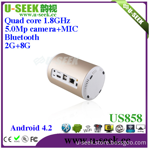 Rk3188 Quad Core 5.0MP Webcam Set Top TV Box XBMC 2g/8g Bt Digital Cable TV Set Top Box US858
